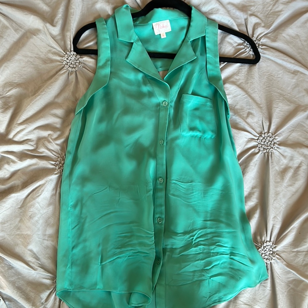 Parker silk top with back cutout